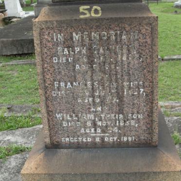 CALVERT Ralph -1882 &amp; Frances -1857 :: CALVERT William -1858