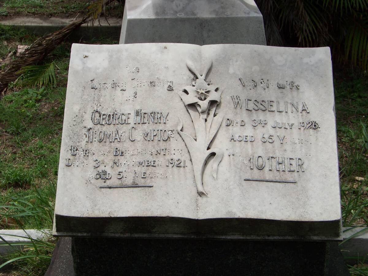 COMPTON George Henry Thomas -1921 &amp; Wesselina -1926