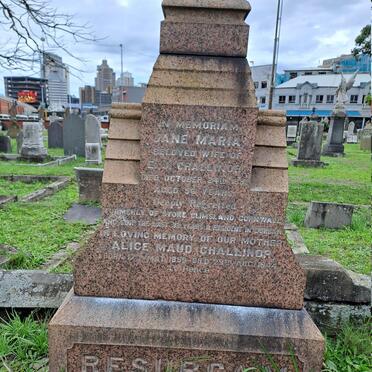 CHALLINOR Jane Maria -1882 :: CHALLINOR Alice Maud 1859-1944