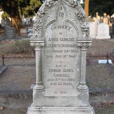 DUNCOMBE Annie Caroline Elizabeth 1848-1904 :: GOODSELL Edward James -1945