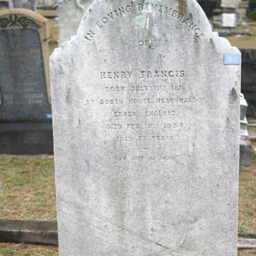 FRANCIS Henry 1811-1884