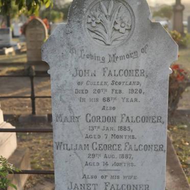 FALCONER John -1920 &amp; Janet -1936 :: FALCONER Mary Gordon -1885 :: FALCONER William George -1887