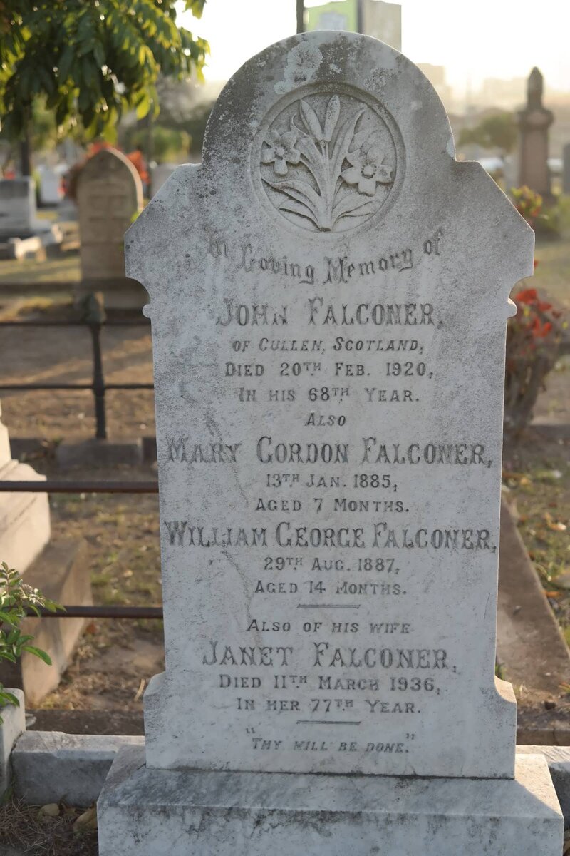 FALCONER John -1920 &amp; Janet -1936 :: FALCONER Mary Gordon -1885 :: FALCONER William George -1887