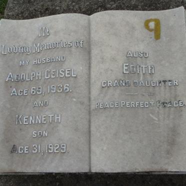 GEISEL Adolph -1936 :: GEISEL Kenneth -1929 :: GEISEL Edith ?