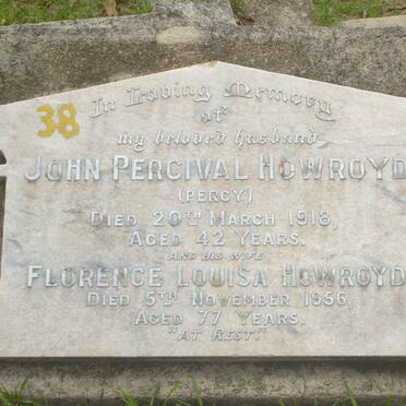HOWROYD John Percival -1918 &amp; Florence Louisa -1956