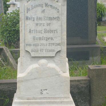 HUMFRYES Mary Ann Elizabeth -1901