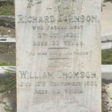 JOHNSON Richard  -1920 :: THOMSON William -1927
