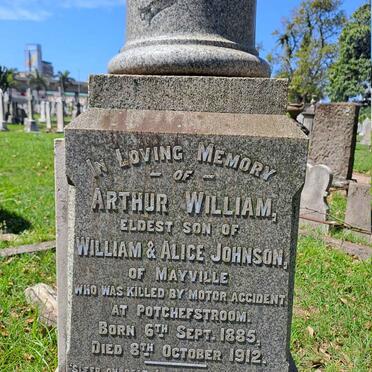 JOHNSON Arthur William 1885-1912