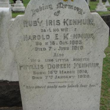 KENMUIR Ruby Iris 1893-1919 :: KENMUIR Phyllis Doreen 1916-1920