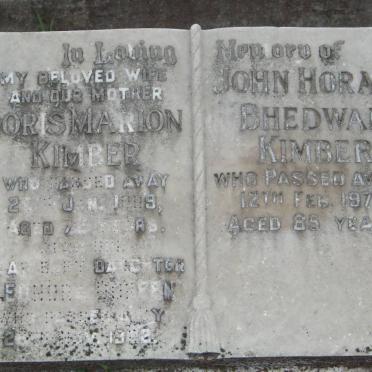 KIMBER John Horace Bhedwar -1977 &amp; Doris Marion 1969 :: KIMBER Leonora Doreen -1922