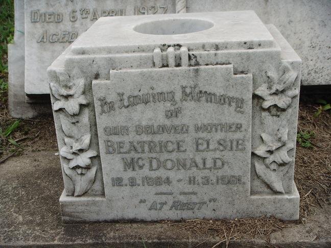 McDONALD Beatrice Elsie 1884-1961