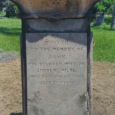 MILNE Jane -1866