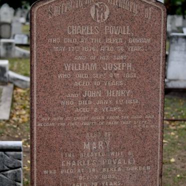 POVALL Charles -1876 &amp; Mary -1889 :: POVALL William Joseph -1851 :: POVALL John Henry -1851