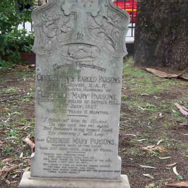 PARSONS Charles Henry Harold -1927 &amp; Gertrude Mary -1933