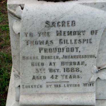 PROUDFOOT Thomas Gillespie -1888