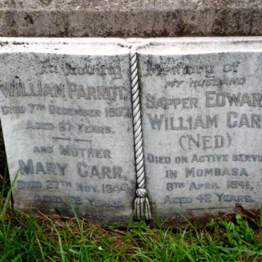 PARROT William -1937 :: CARR Mary -1944 :: CARR Edward William -1941