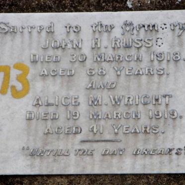 RUSSO John H. -1918 :: WRIGHT Alice M. -1919