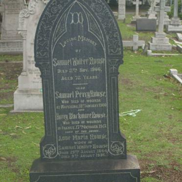 ROWSE Samuel Walter -1906 &amp; Anne Maria 1844-1936 :: Samuel Percy -1900 :: Harry Blackmore -1917