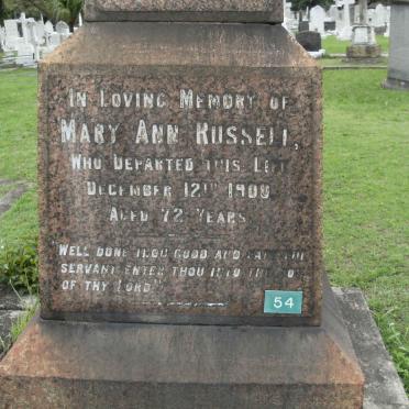RUSSELL Mary Ann -1900