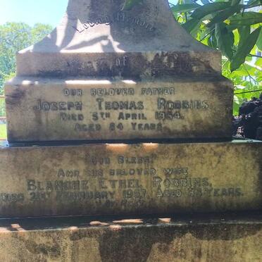 ROBBINS Joseph Thomas -1954 & Blanche Ethel -1957