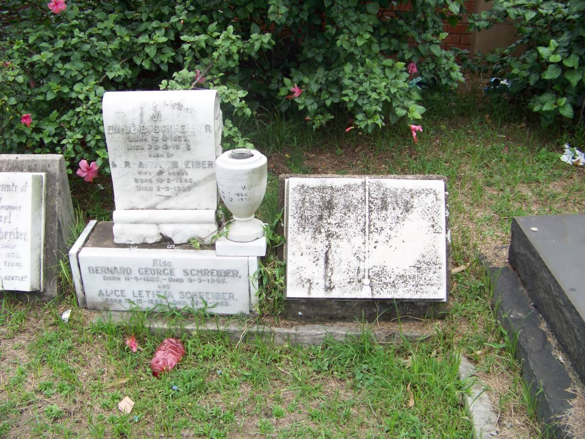 SCHREIBER Emile B. 1832-1906 &amp; Mary Ann Eliza 1846 -1930 :: SCHREIBER Bernard George 1885-1945 &amp; Alice Letitia 1884-1965