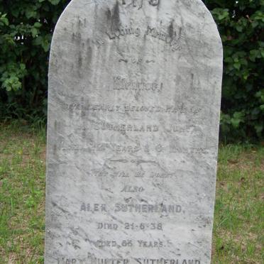 SUTHERLAND Alex. -1938 &amp; Mary Hunter -1954 :: SUTHERLAND Eleanor