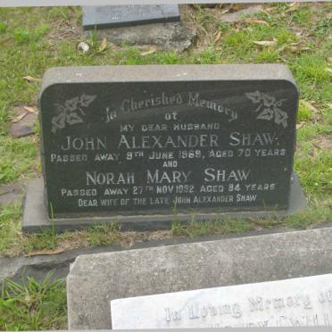SHAW John Alexander -1969 &amp; Norah Mary -1992