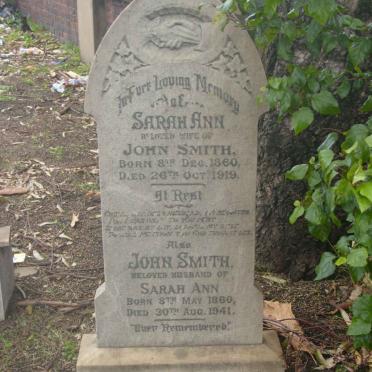 SMITH John 1860-1941 &amp; Sarah Ann 1860-1919