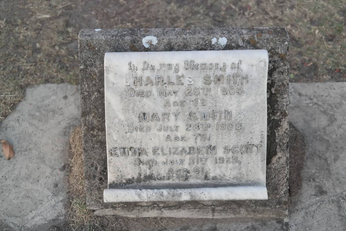SMITH Charles -1904 :: SMITH Mary -1908 :: SCOTT Emma Elizabeth -1925