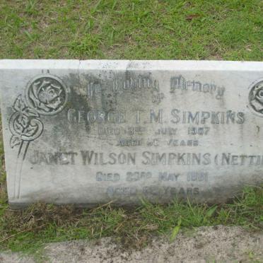SIMPKINS George T.M. -1967 &amp; Janet Wilson -1981