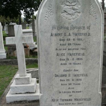 WAKEFIELD O.A. -1911 &amp; Alice -1935 :: WAKEFIELD Ormond H. -1926 :: WAKEFIELD John Howard -1947