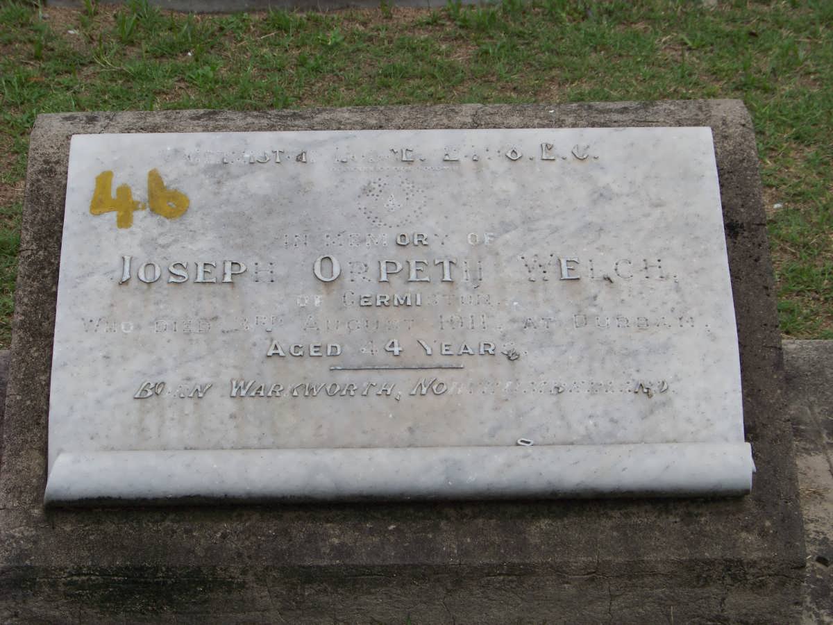 WELCH Joseph Orpeth  -1911