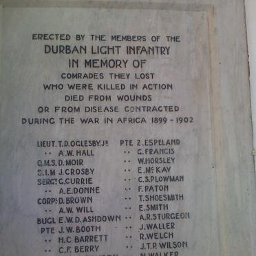 Kwazulu-Natal, DURBAN, Greyville, Durban Light Infantry Headquarters, memorials