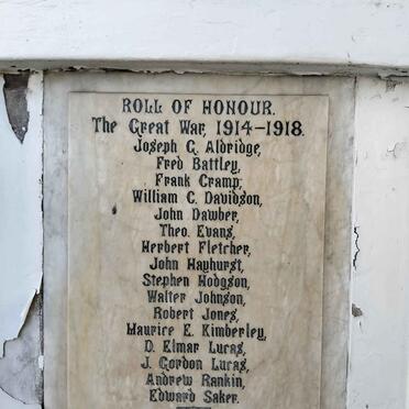 4. ROLL OF HONOUR - The Great War 1914-1918
