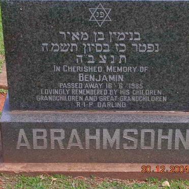 ABRAHAMSOHN Benjamin -1985