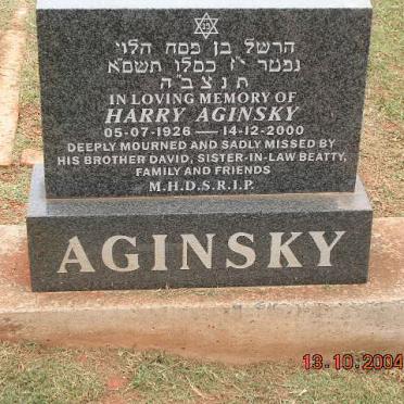 AGINSKY Harry 1926-2000