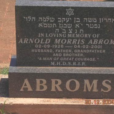 ABROMS Arnold Morris 1926-2001