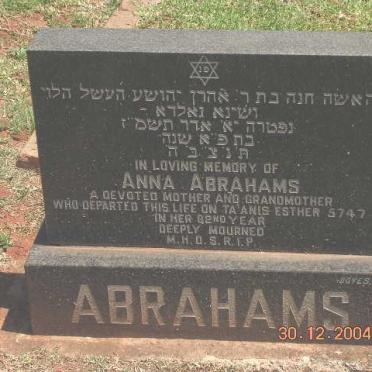 ABRAHAMS Anna