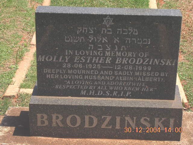 BRODZINSKI Molly Esther 1925-1999