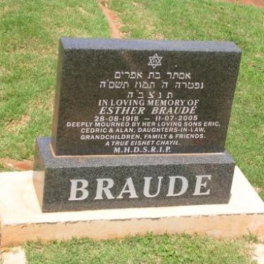 BRAUDE Esther 1918-2005