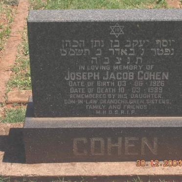 COHEN Joseph Jacob 1926-1989