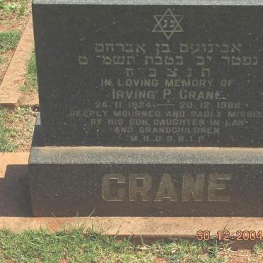 CRANE Irving P. 1924-1988