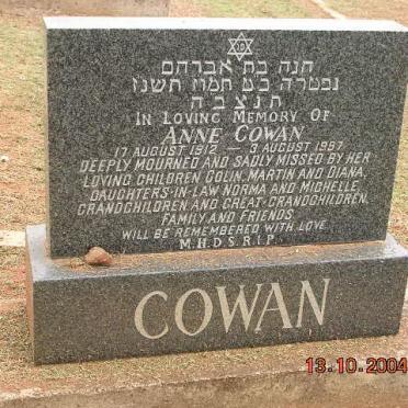 COWAN Anne 1912-1997