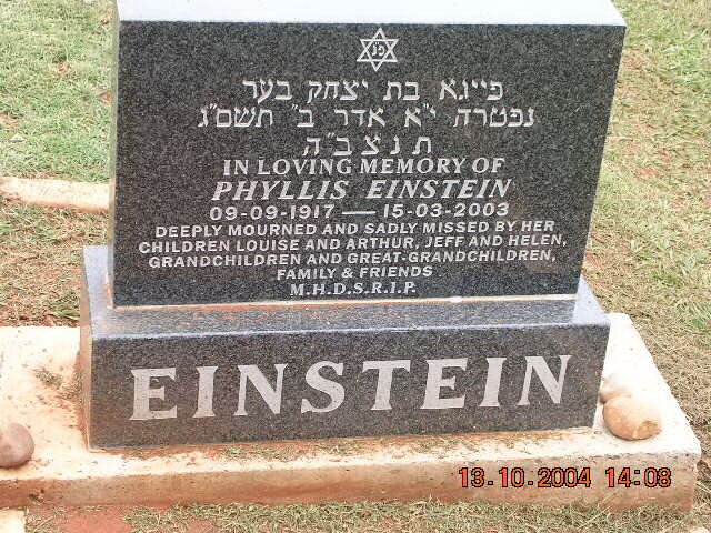 EINSTEIN Phyllis 1917-2003