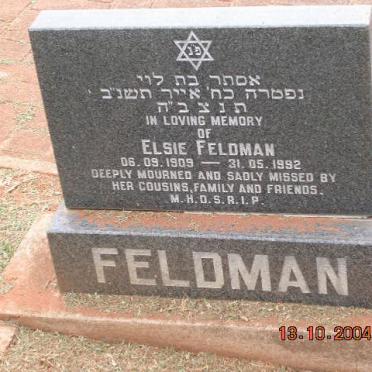 FELDMAN Elsie 1909-1992