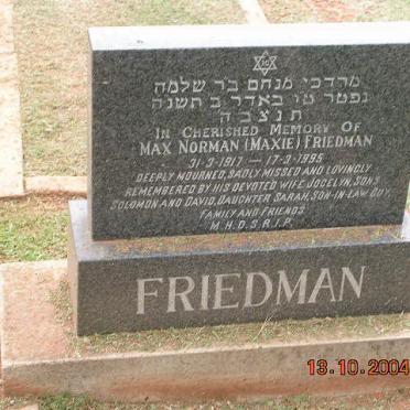 FRIEDMAN Max Norman 1917-1995