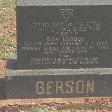 GERSON Sam -1984