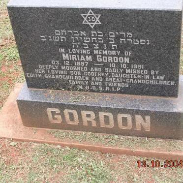 GORDON Miriam 1897-1991