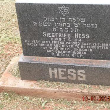 HESS Siegfried 1914-1989