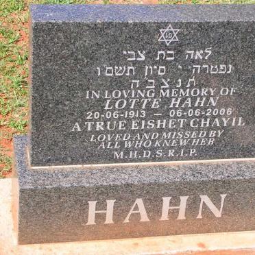 HAHN Lotte 1913-2006